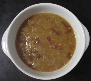 [ Porridge of lentil and dry tomato ]